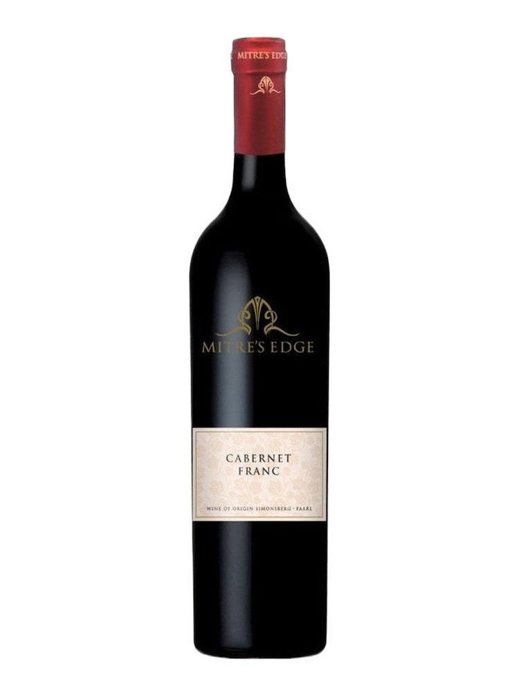 Mitre's Edge Cabernet Franc red wine bottle with cream label