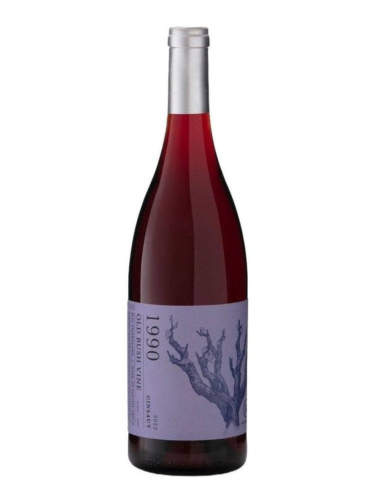 Roodekrantz Cinsaut 2022 red wine bottle with lavender label and gnarled vine illustration