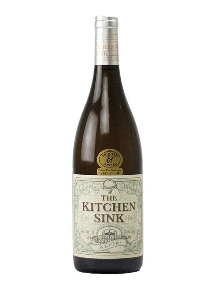 Metzer The Kitchen Sink White Sauvignon Blanc bottle with cream label and sink illustration