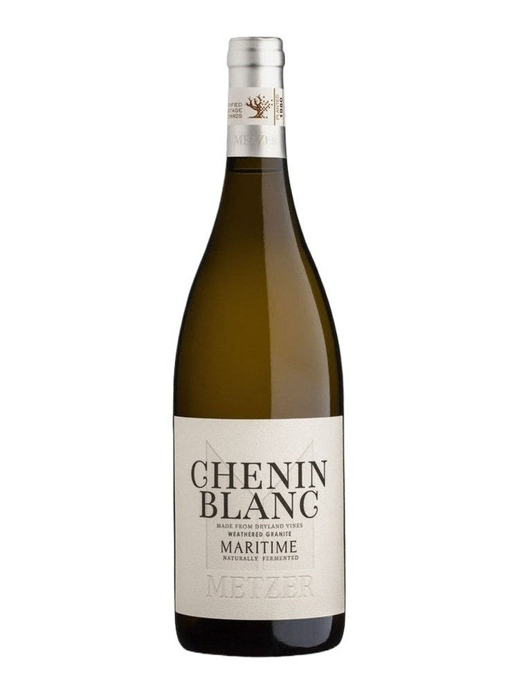 Metzer Maritime Chenin Blanc white wine bottle with textured label
