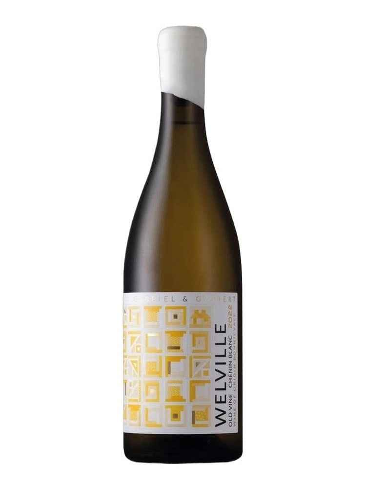 Gabriel & Gysbert Welville Old Vines Chenin Blanc 2022 white wine bottle with geometric label